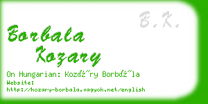 borbala kozary business card